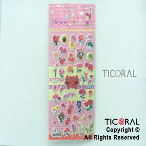 STICKER FLORES EN RELIEVE (12X26CM) HS5666-6 x 12